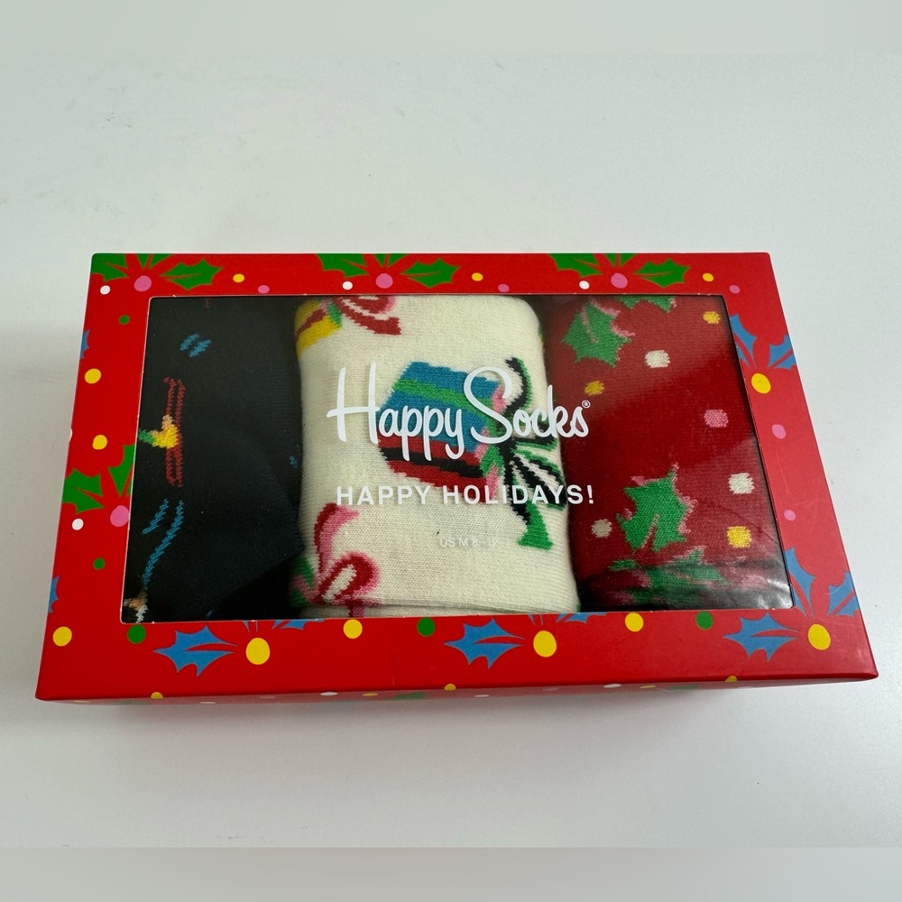 Happy Socks Adult Classic Holiday Socks Gift Box 3 Pairs